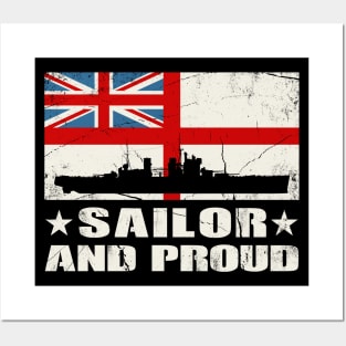 Sailor and Proud British Flag Design Posters and Art